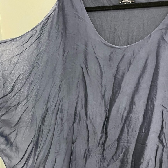 Froccella made in italy silk blend navy cape size medium - Picture 3 of 8